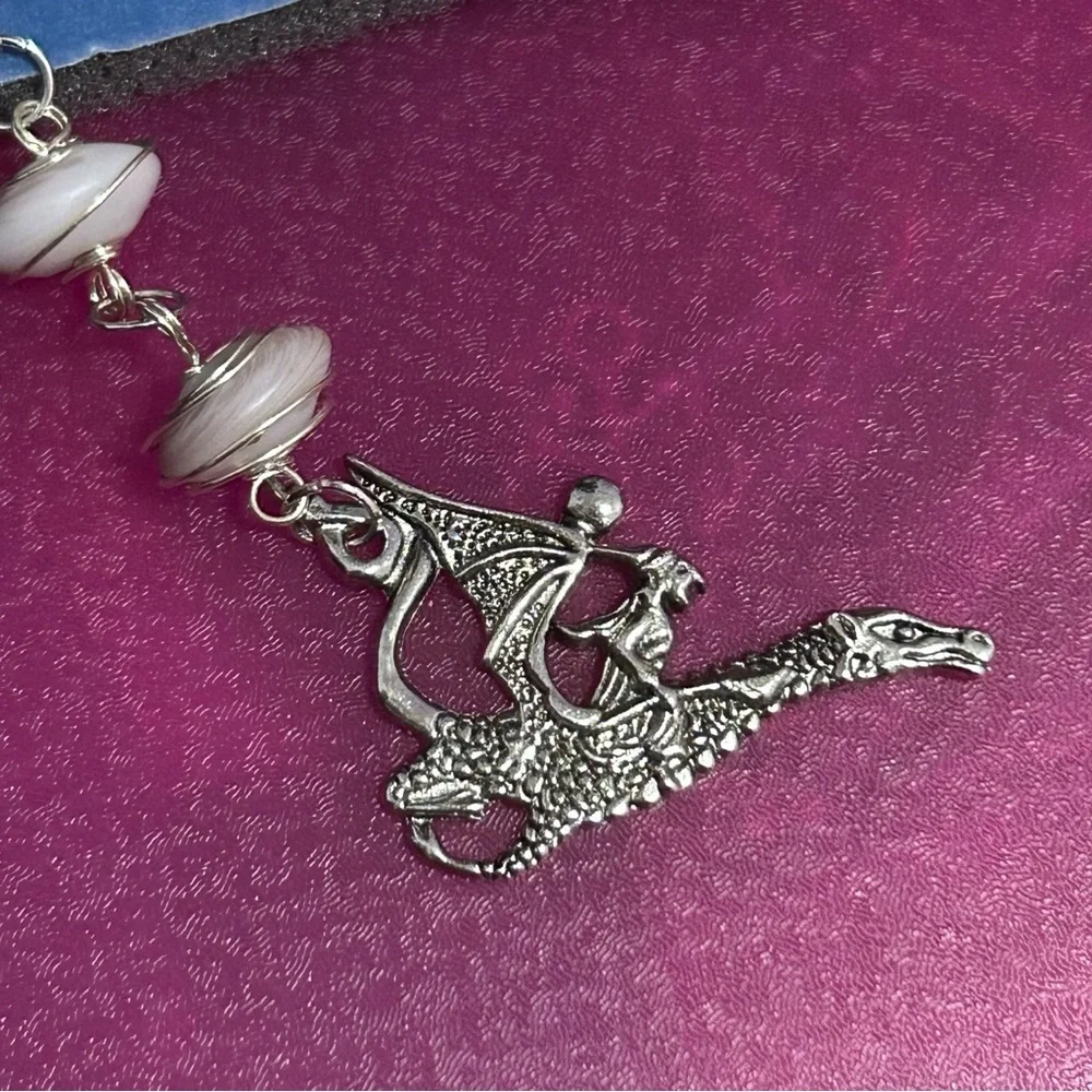 Dragon & Witch keychain charm with Beads Bag Charm